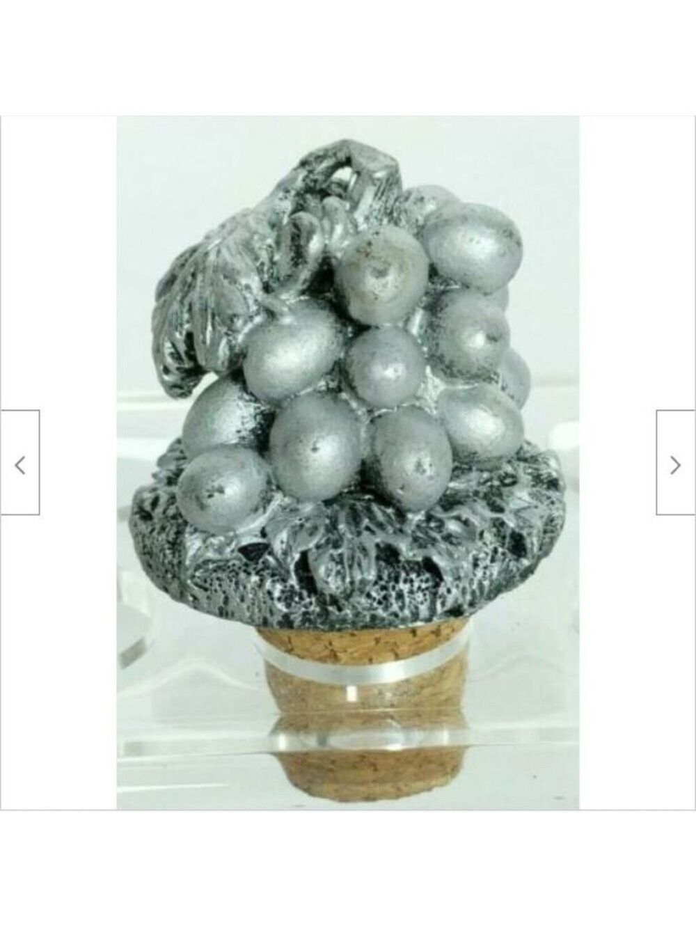 Silver Bunch Grapes Wine Stopper 2.25 Inch